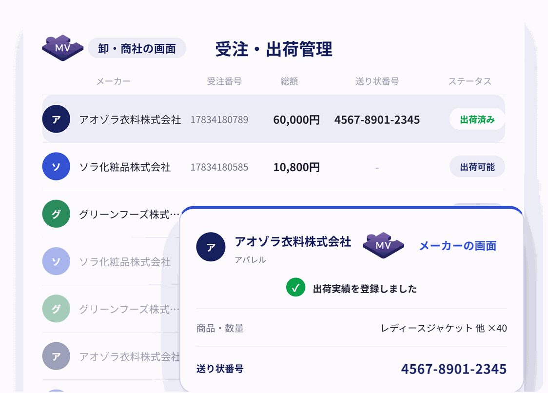 マルチベンダー管理画面イメージ